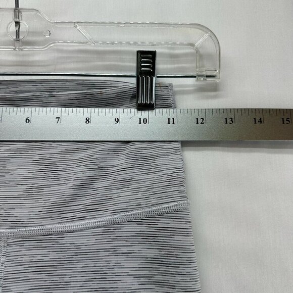 Lululemon Leggings Womens 4 Wunder Under Crop Striped Compression Athletic Gray - Picture 7 of 10